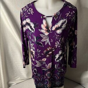 Croft & Barrow Purple Floral Blouse